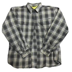 Eddie Bauer Travex Button Up Shirt Plaid Long Sleeve Mens Size XL